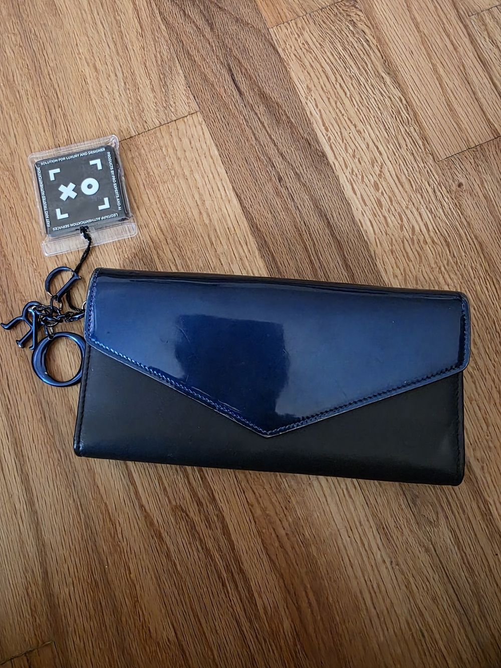 Dior Sleek Two-Tone Black and Navy Envelope Women's Clutch